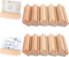 Holz Kartenhalter 10 Stück Tischhalter für Menükarten 10x5 cm naturfarben