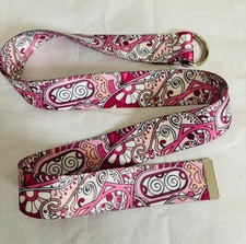 Cute Pink Retro Boho Style Nylon Webbing D-Ring Adjustable Belt