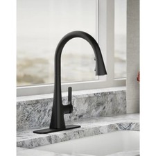 Kohler Guild Pull-down Kitchen Sink Faucet, Three-function Sprayhead Matte Black