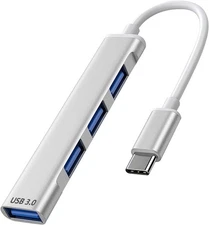 USB C to USB Hub Multiport Adapter, Aluminum 4 Ports USB C Splitter for Laptop