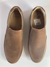 Clarks Brown Suede Nubuck slip on shoes Men's Size 7 NEW padded ankle collar