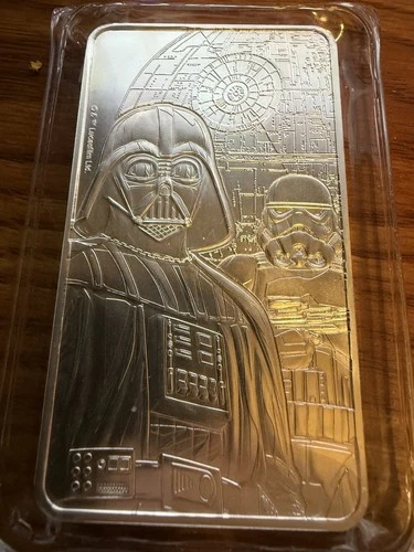 2024 Star Wars Dark Side Darth Vader Death Star ⭐10 oz .999 Silver Bullion Bar⭐