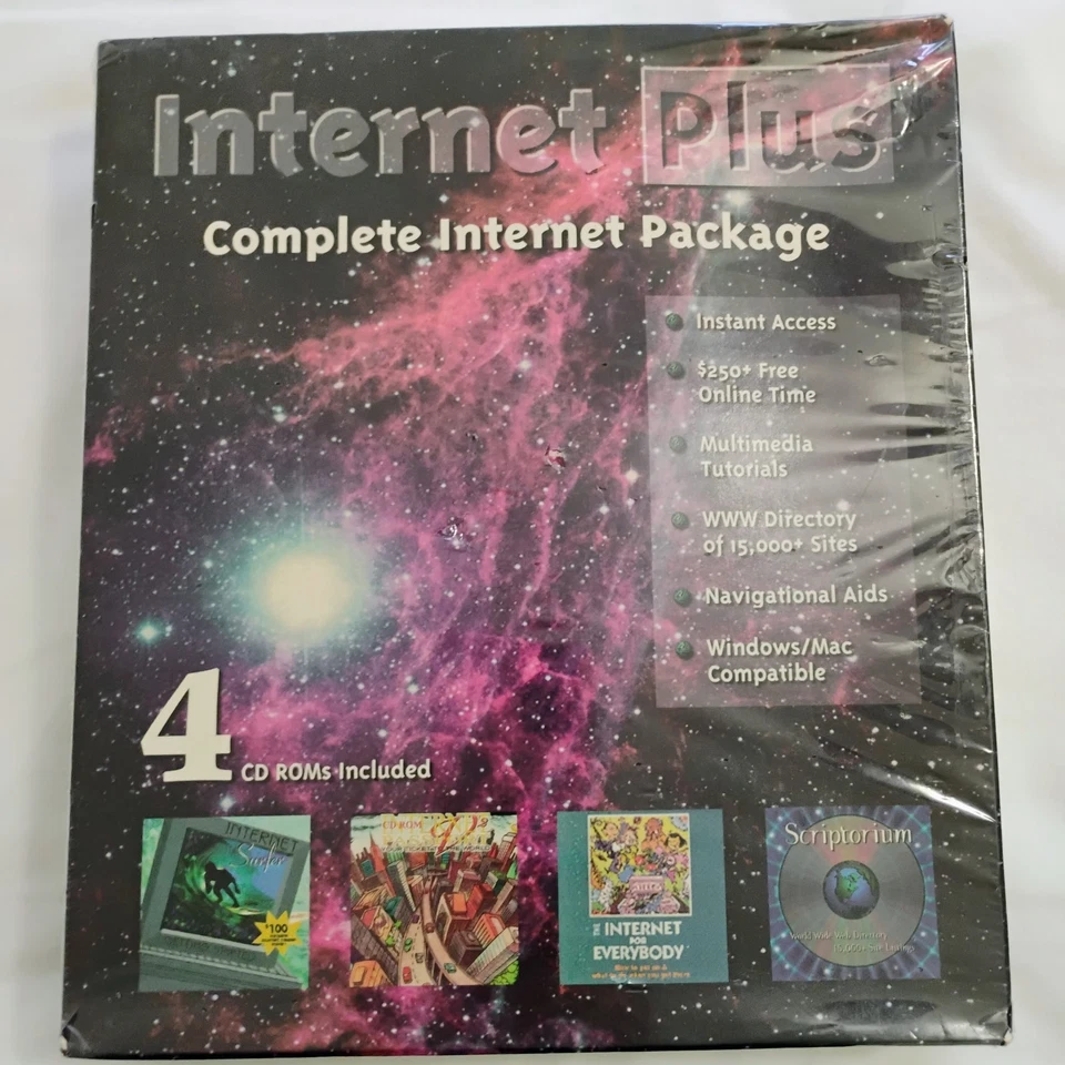 Internet Plus Sealed New Old Stock Vintage Complete Internet Package CD Roms - Image 2 of 4