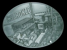 UE07168 VINTAGE 1970s  CHEROKEE  ADVERTISEMENT BELT BUCKLE