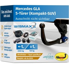 ANHÄNGERKUPPLUNG vert. abnehmbar für Mercedes GLA ab 20 +13polig E-Satz JAEGER ANHÄNGERKUPPLUNG vert. abnehmbar für Mercedes GLA ab 20 +13polig E-Satz JAEGER
