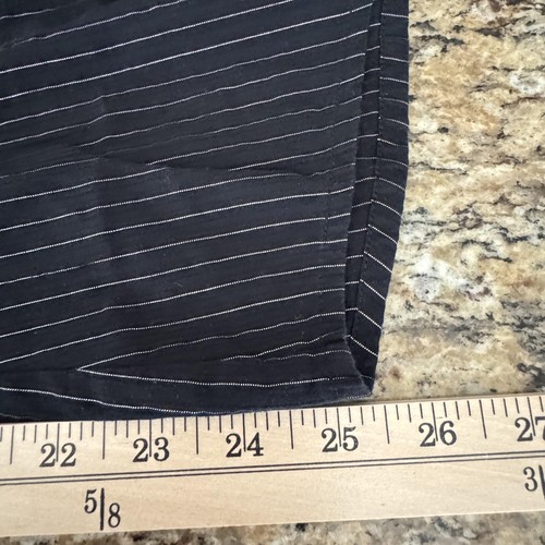 Camisa Tommy Hilfiger para mujer grande negra a rayas metálicas con botones manga larga - Imagen 5 de 8