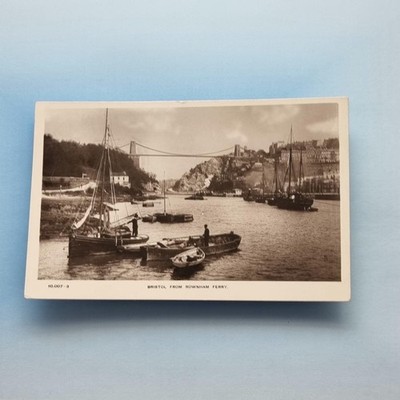 Rownham Ferry Bristol Postkarte 1909 Echtfoto Avon arbeiten große Schiffe Bootsleute