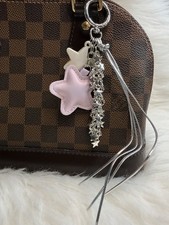 Purple star Bag Charm Keychain Silver Bling Star Purse Charm birthday Gift