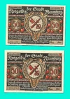 04 121 emergency money city of Naumburg cherry festival series 2x50 Pfg. (A, M), 1920