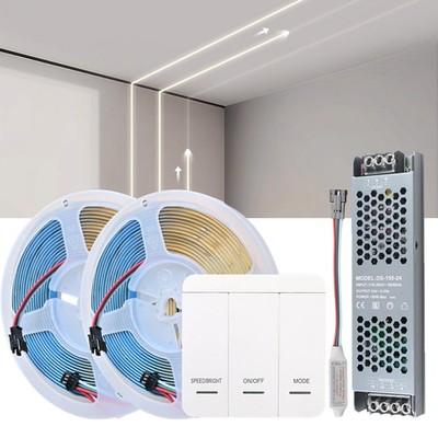20M 24V COB Running Water Flowing LED Streifen Warm Weiß 6000K RF Fernbedienung