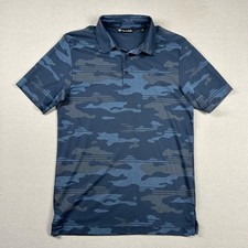 Travis Mathew Shirt Mens Sm Golf Polo All Over Print Tropical Camouflage Mesh