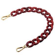 15 Inch Acrylic Chain Purse Strap Replacement Luxury Handbag Strap, Red Black