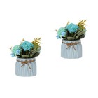 2 Stück künstliche Hortensien im Topf, Blumen im Topf, Hortensienstrauß,