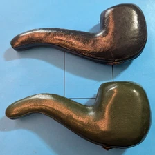 (2) Vintage CAO empty Pipe Cases - 1 Blue and 1 Green - Velvet lined