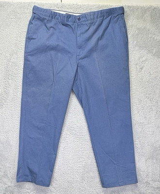 NEW Lands' End Men's Traditional Fit Chino Pants Blue 42x30 Read