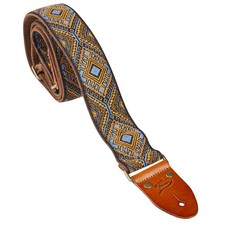 Classic Jacquard 4 Gitarren- & Bassgurt Multi-Color Velours Baumwolle Leder