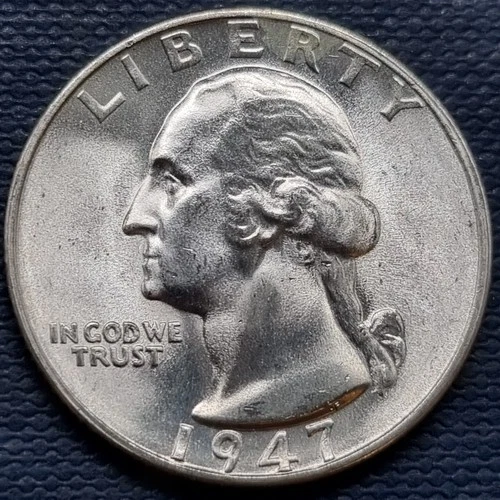 1947 S Washington Quarter 25c Silver BU UNC GEM Brilliant Uncirculated #97348