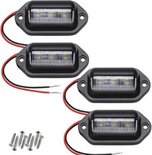4pcs Xenon White Led License Plate Lights 12-24v Waterproof 6-smd Truck Suv Rv