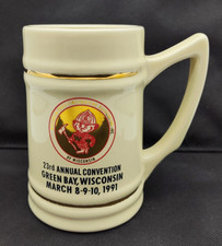 Wisconsin Firefighters 1991 Green Bay Convention Packers Hall Of Fame Stein Mug