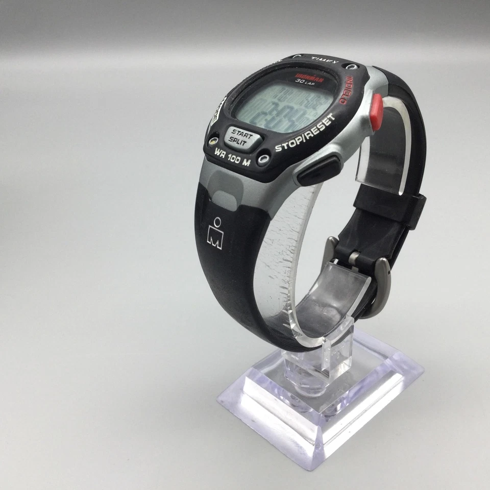 Timex Ironman 30-Lap Digital Watch Women 34mm Indiglo Black Gray New Battery - Image 4 of 4