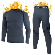 Men's Thermal Top and Bottom Set Underwear Long Johns Base Layer with Soft Fl...
