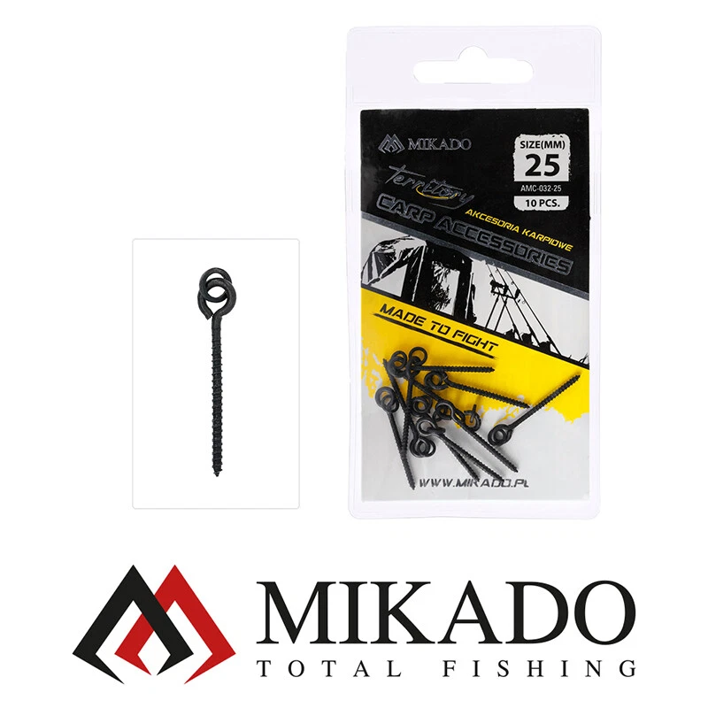 10x MIKADO 13/25mm SCHRAUBE MIT SPLIT RING FÜR BOILIES & PELLETS FEEDER & METHOD