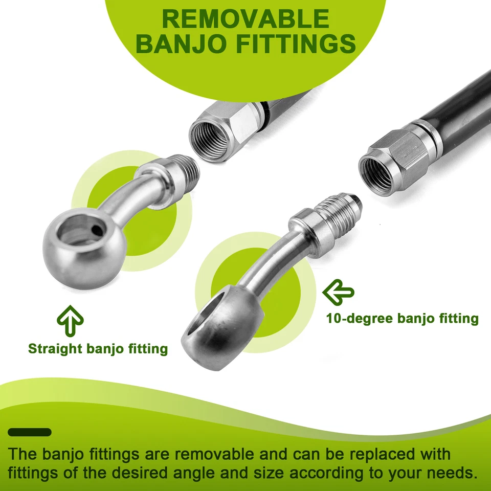 MOFUN 68" Upper Brake Line Kit Front For Harley Touring 12 14" Ape 2014-2024 ABS - Image 4 of 4