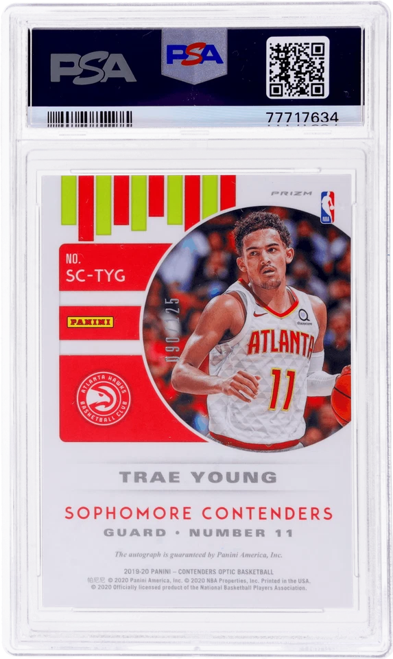 2019 Panini Contenders Optic Trae Young Sophomore Auto #13 /125 PSA 10 - Image 2 of 2