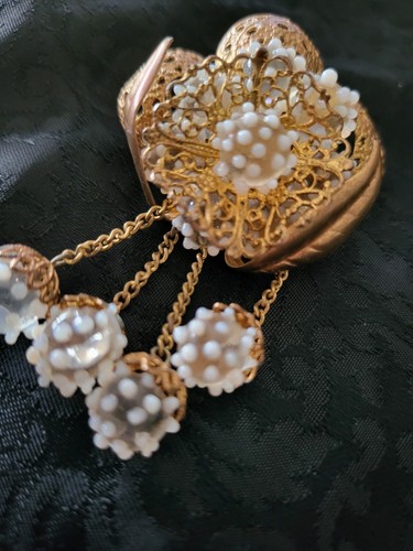 Antique Brooch And Filigree Earrings Set - Picture 3 of 12