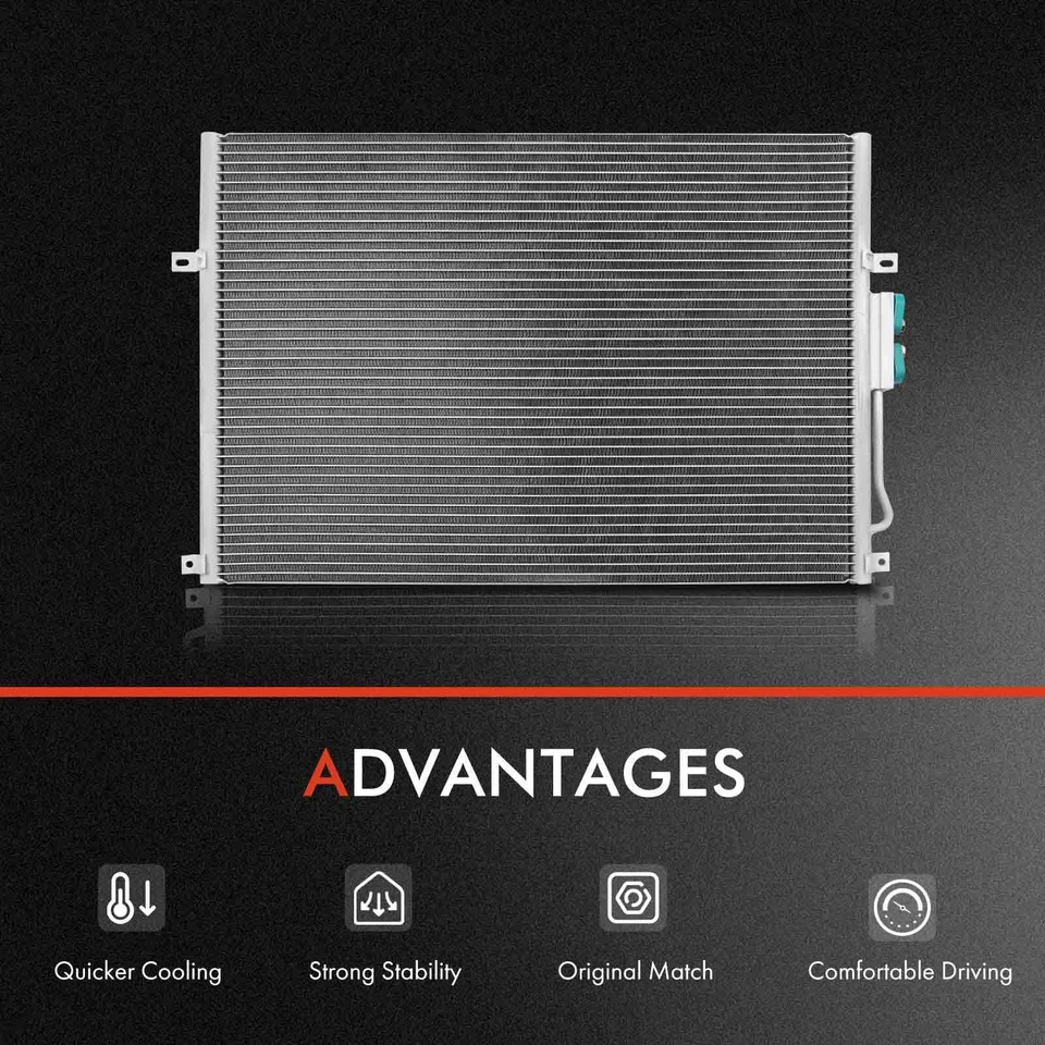 Kit de montaje de condensador de CA y ventilador de refrigeración único para Jeep Grand Cherokee 1999-2003 Foto 3 de 4