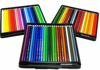 Koh-I-Noor Hardtmuth MONDELUZ 72 Aquarelle Color Pencils Set - 72 Colored Pencils With Sharpeners & Brushes