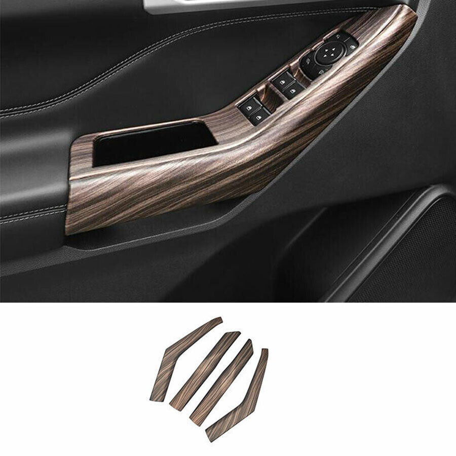 4P Peach Wood Grain Inner Door Armrest Panel Strip Trim For Ford Explorer 20-23