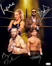 BRYAN DANIELSON, LANA, ANDRADE & HOOK SIGNED 11x14 PHOTO AEW WRESTLING JSA CERT