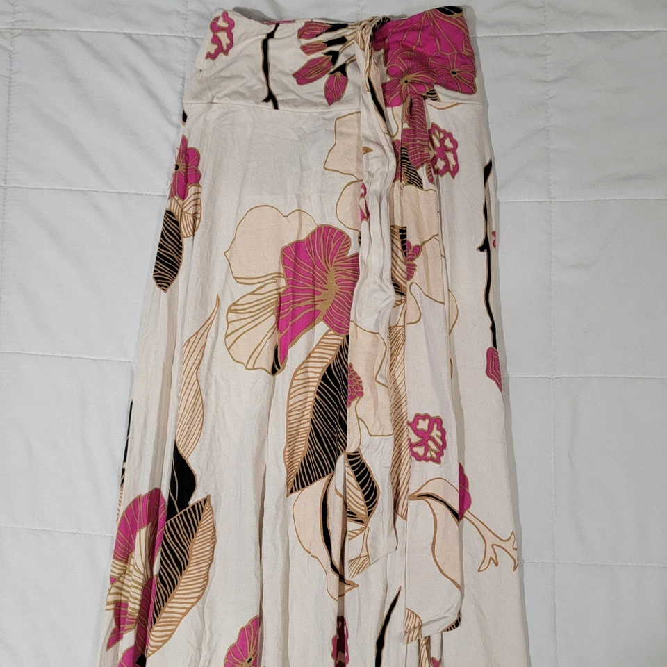 Maxi Falda Envolvente Floral Agnes & Dora Talla XXS Mujer Crema Rosa Dorado Negro Foto 4 de 4