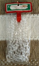 Vintage Clear Crystal Beaded Christmas Tree Garland, 9 Ft, Commodore, Holiday