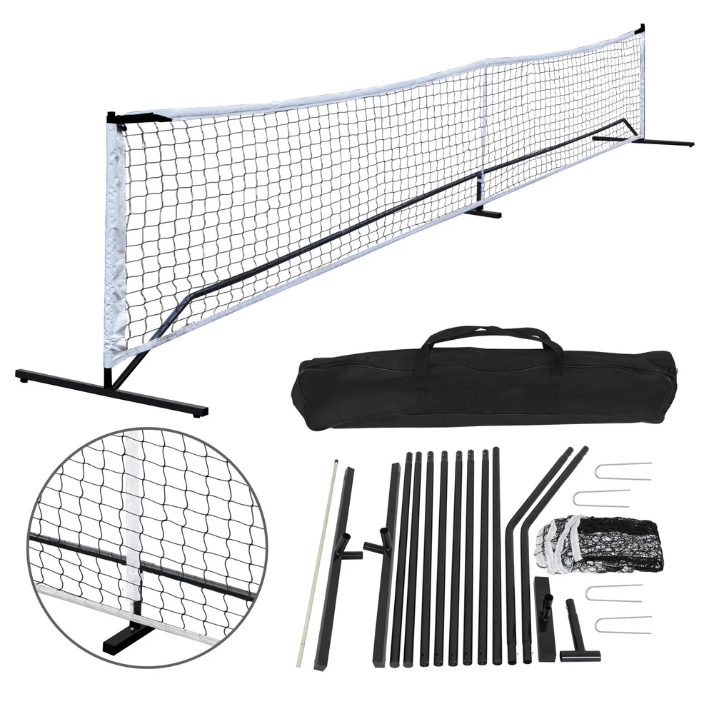Pickleball Tennis 22FT Portable Net For Outdoor Nylon Sports W/Carry Bag Metal