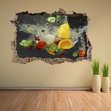 Fresh Fruits Vegetables Water Wall Sticker Mural Decal Home Office Decor CH8