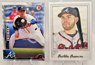 (2) 2016 Bowman - #7 Freddie Freeman & 2017 Gallery #80 - Braves
