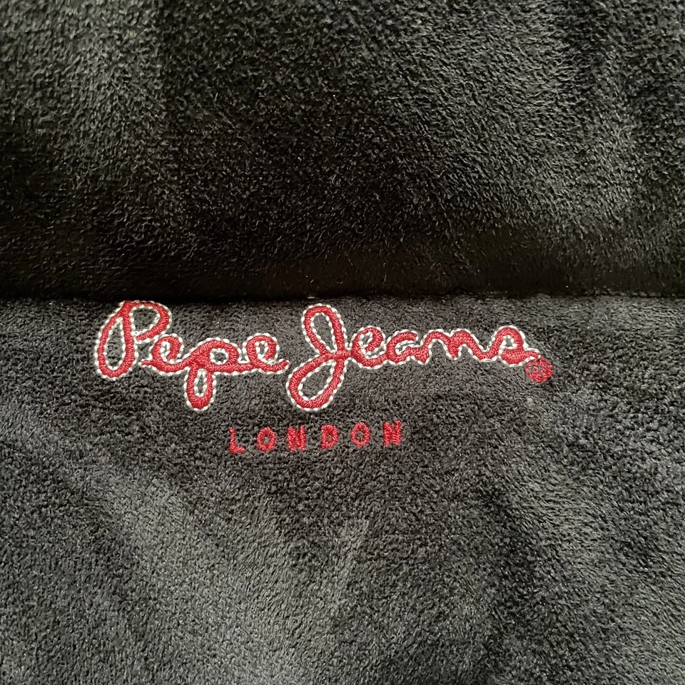 Chaqueta vintage Pepe Jeans London para hombre XL negra terciopelo acolchado Y2K plumón muy rara Foto 2 de 4