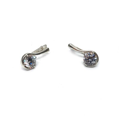 Sterling Silber Ohrringe mit 7mm Zirkonia solide punziert 925 handgefertigt
