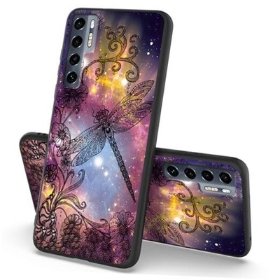 Slim Cover Phone Case, Cute Painted for for TCL 20 Pro 5G Starry Dragonfly