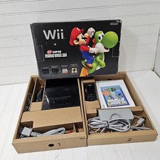 Nintendo Wii Holiday Mario Bros Bundle Black Console TESTED Complete In Box