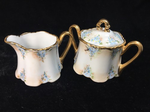 (4 Piece) 1984 Handpainted France(?) CHOCOLATE/TEA SET with Soft Blue - Picture 9 of 12