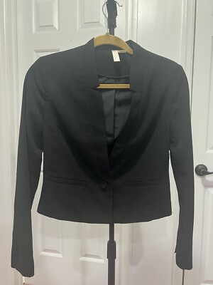 Forever 21 Exclusive Women Black Cropped Blazer Career Jacket