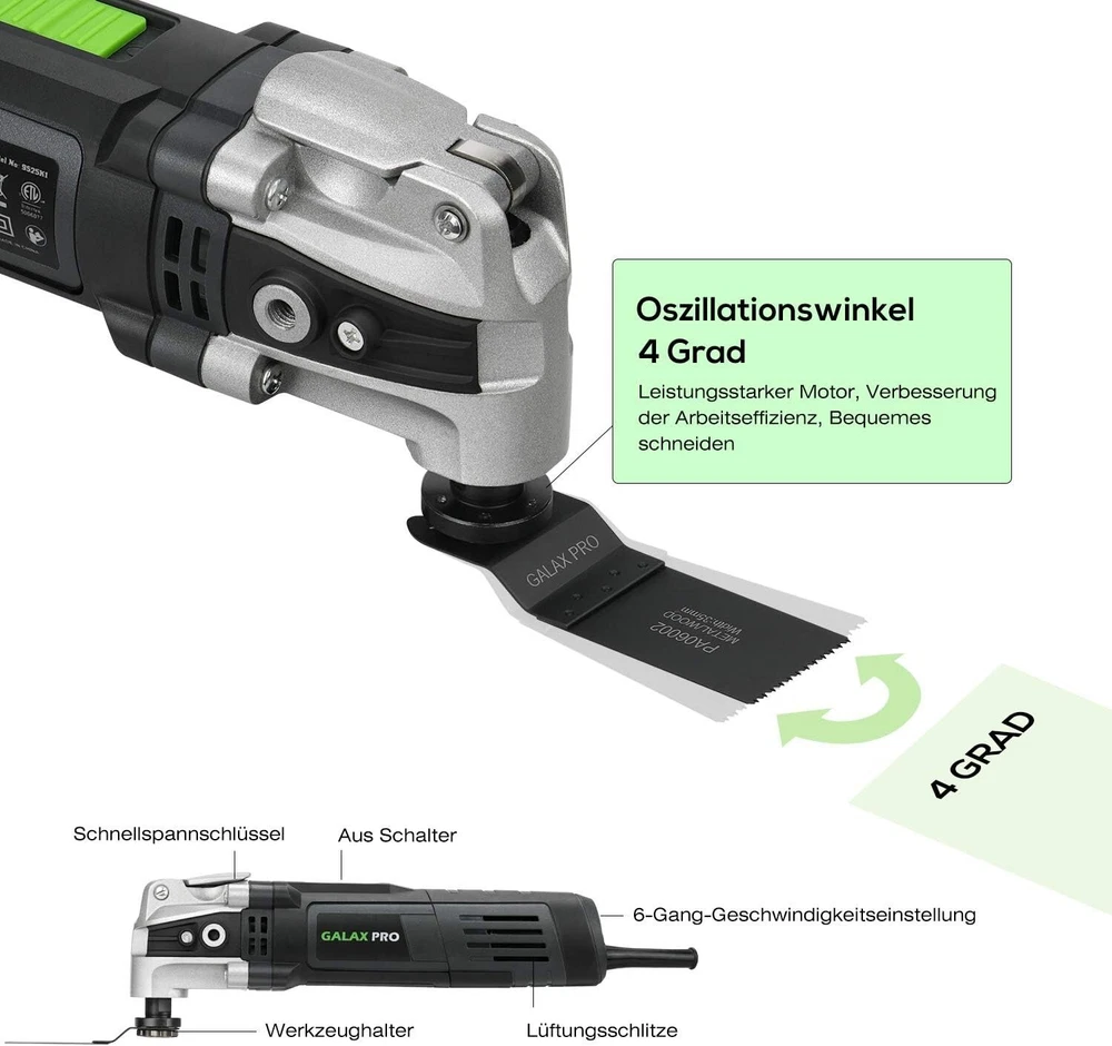 3.5A Corded Oscillating Multi Tool Kit with 30pc Accessories & Variable Speed