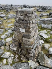 Photo 12x8 Trig point on Moel Gornach Rhosaman 616m above sea level. c2021