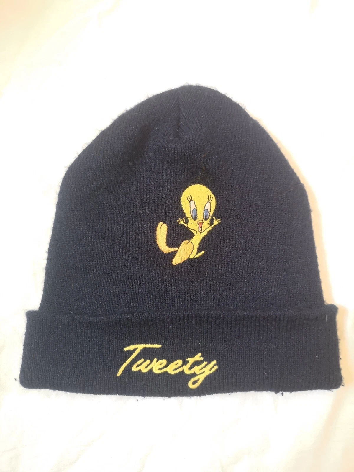Original Vintage Looney Tunes Tweety Beanie Hat Warm Winter Hat Mens One Size