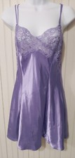 Victoria's Secret Silky Purple Lace Babydoll Chemise Slip Dress Small