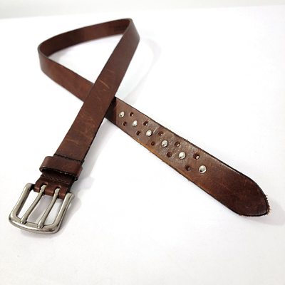Brown Belt Saddle Leather Made in England Mens Size 36 Solid 