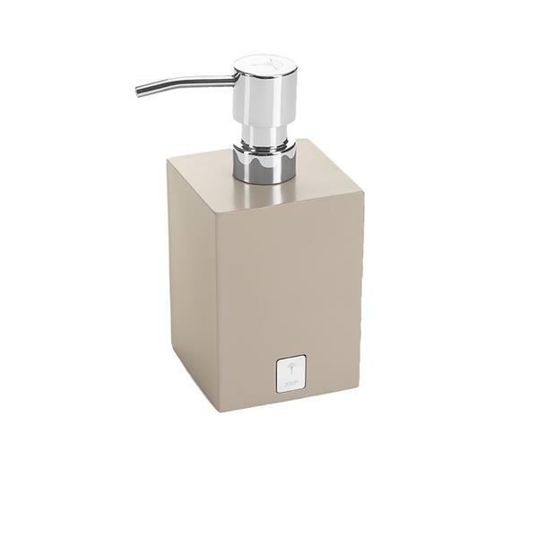 JOOP! Bathline Seifenspender Grau quadratisch JOOP! Logo Plakette 11061413